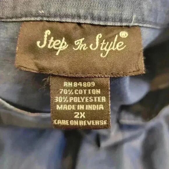 Step in Style Women's Dark Wash Cotton/Poly Denim Dress NEW - Picture 10 of 13